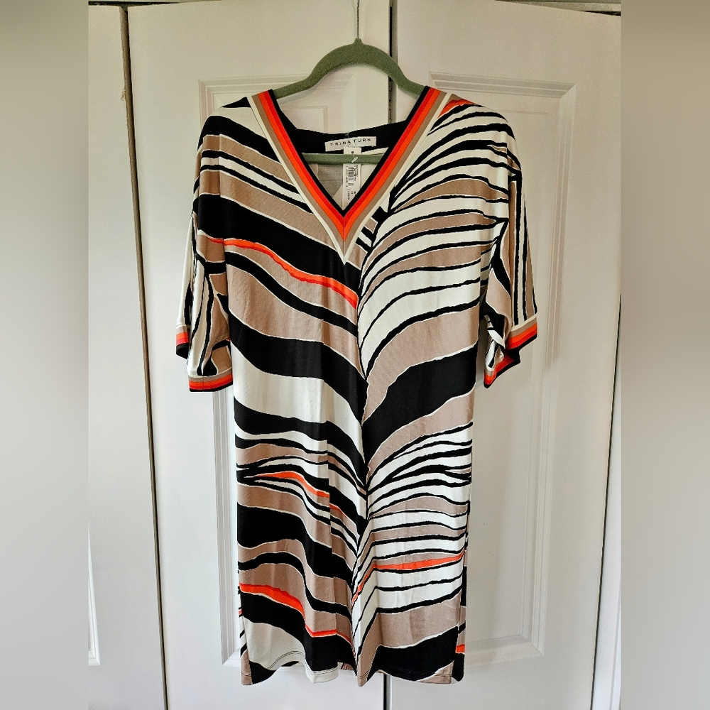 NWT TRINA TURK LaLa Zebra Lunar Dress, XS